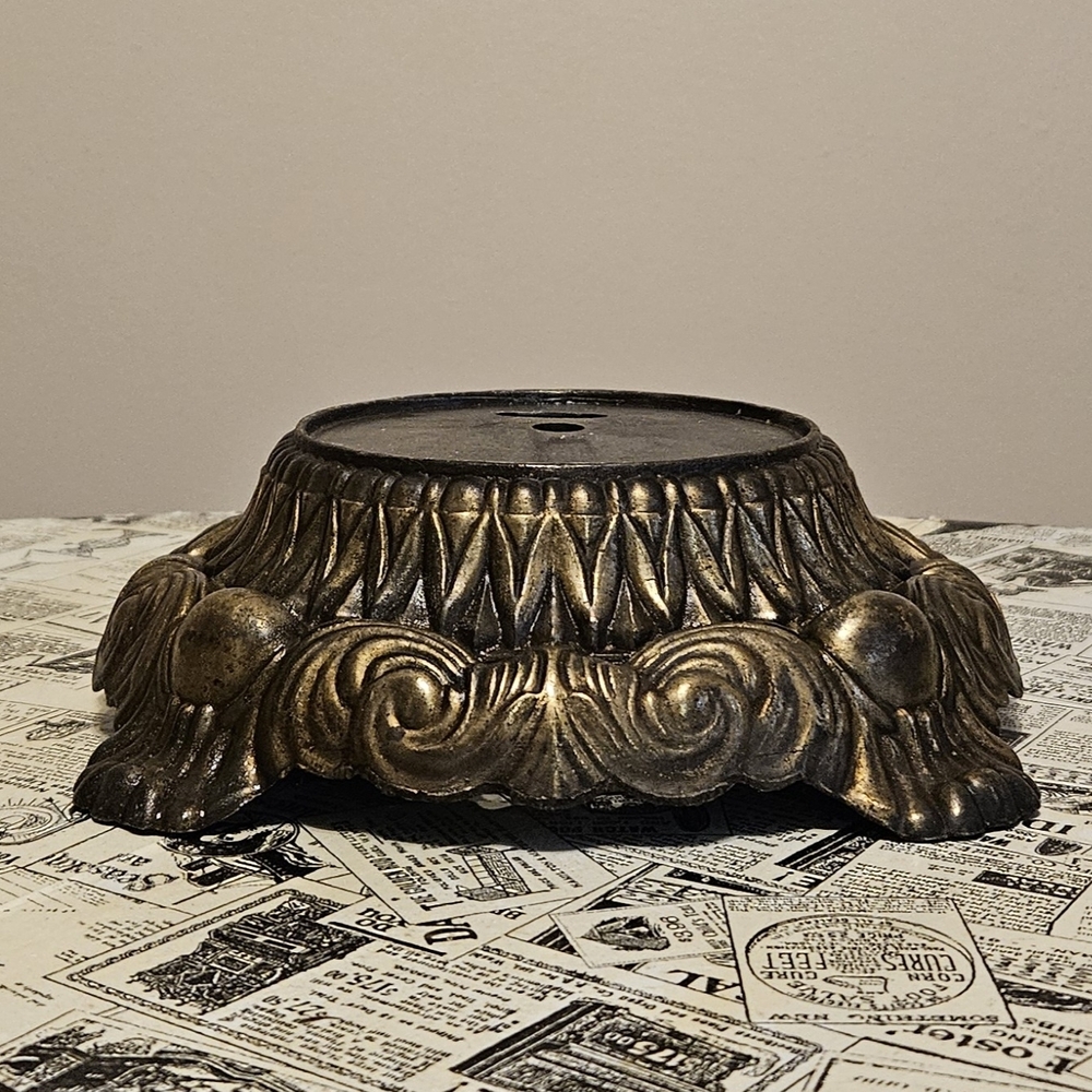 Vintage Ornate Cast Metal Lamp Swag MCM Antique Light Base
